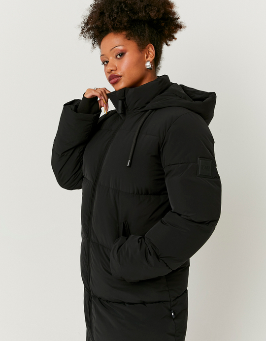TALLY WEiJL, Langer schwarzer Mantel mit Polster for Women
