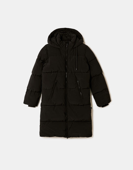 TALLY WEiJL, Langer schwarzer Mantel mit Polster for Women
