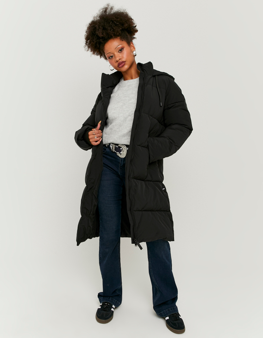TALLY WEiJL, Langer schwarzer Mantel mit Polster for Women