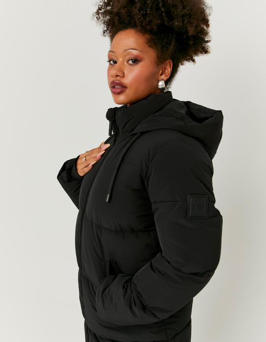 TALLY WEiJL, Langer schwarzer Mantel mit Polster for Women