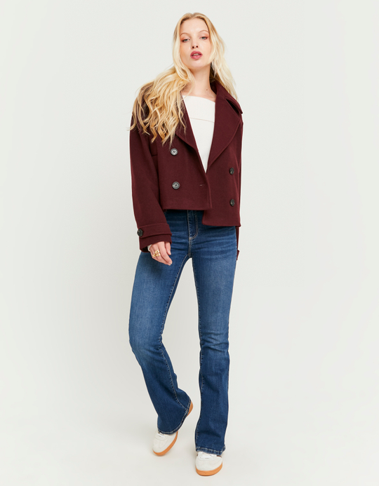 TALLY WEiJL, Burgundy Buttoned Jacket for Women