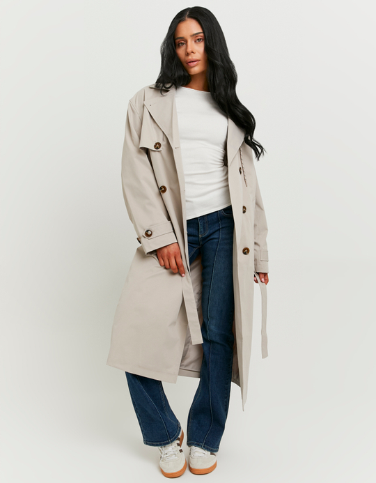 TALLY WEiJL, Langer beiger Trenchcoat for Women