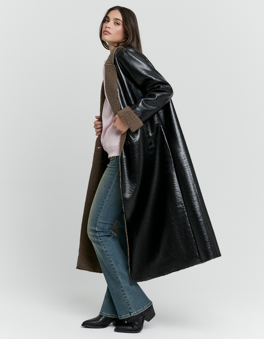 TALLY WEiJL, Schwarzer Langer Mantel for Women