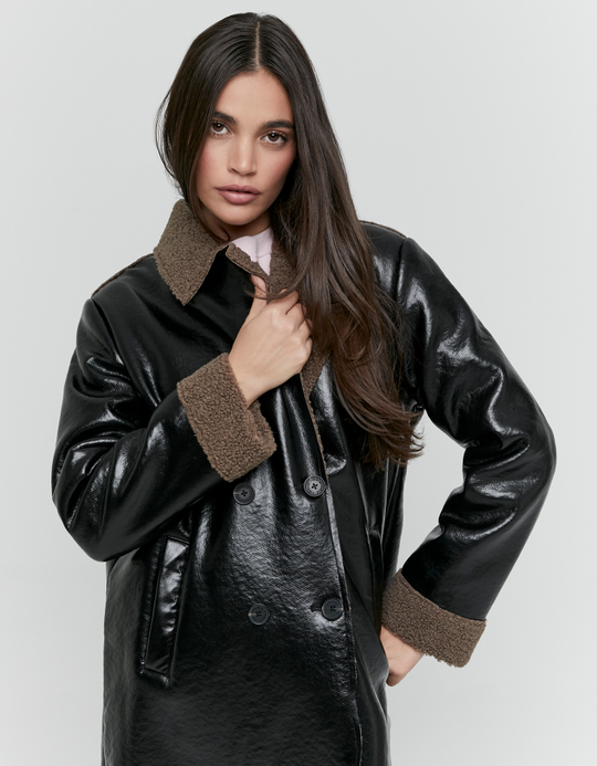 TALLY WEiJL, Schwarzer Langer Mantel for Women