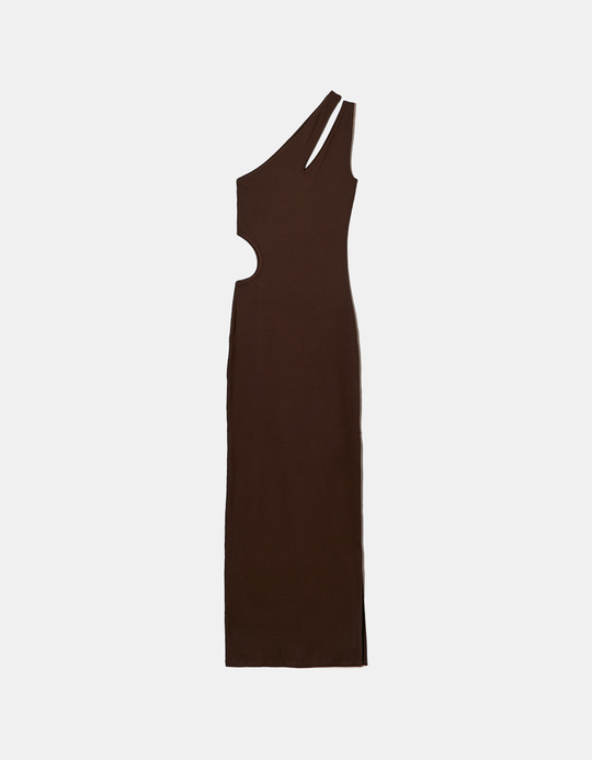 TALLY WEiJL, Brown One Shoulder Long Dress for Women