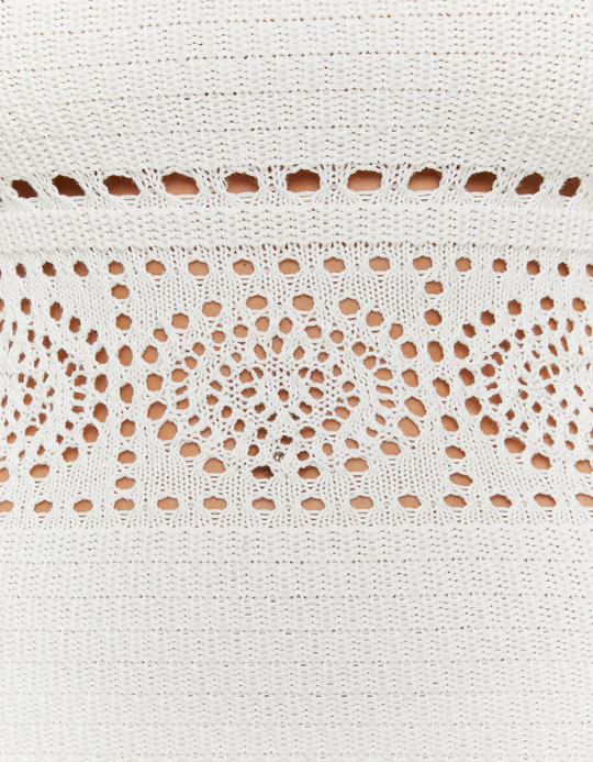 TALLY WEiJL, White Crochet Midi Dress for Women