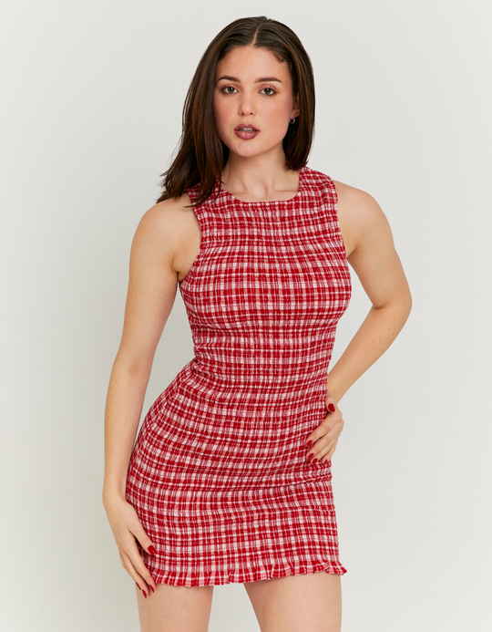 TALLY WEiJL, Red and White Gingham Mini Dress for Women