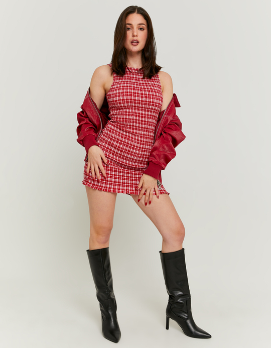 TALLY WEiJL, Red and White Gingham Mini Dress for Women