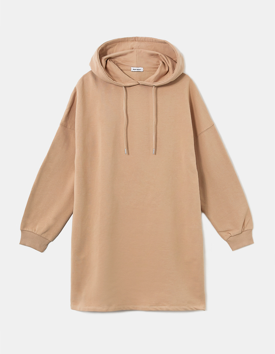 TALLY WEiJL, Beige Hooded Sweat Dress for Women
