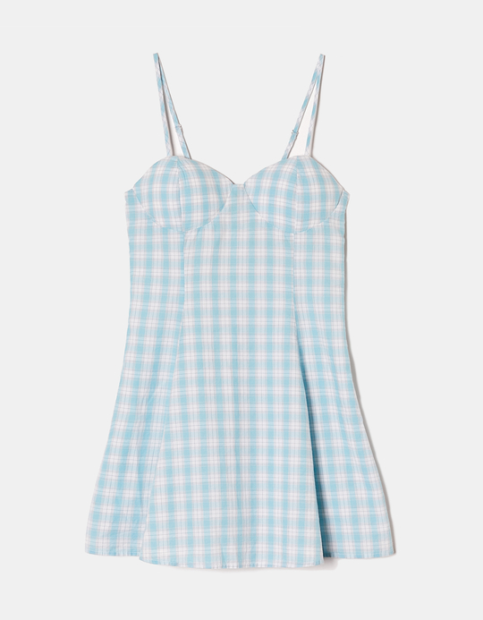 TALLY WEiJL, Vestito Corto a Quadri Vichy Blu for Women