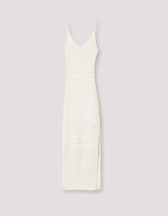 TALLY WEiJL, White Crochet Backless Maxi Dress for Women