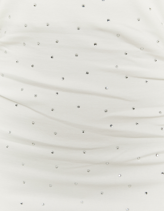 TALLY WEiJL, White Long Dress with Strass for Women