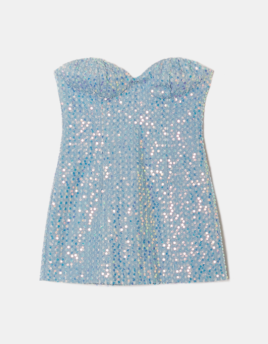 TALLY WEiJL, Denim Mini-Kleid mit Pailetten for Women