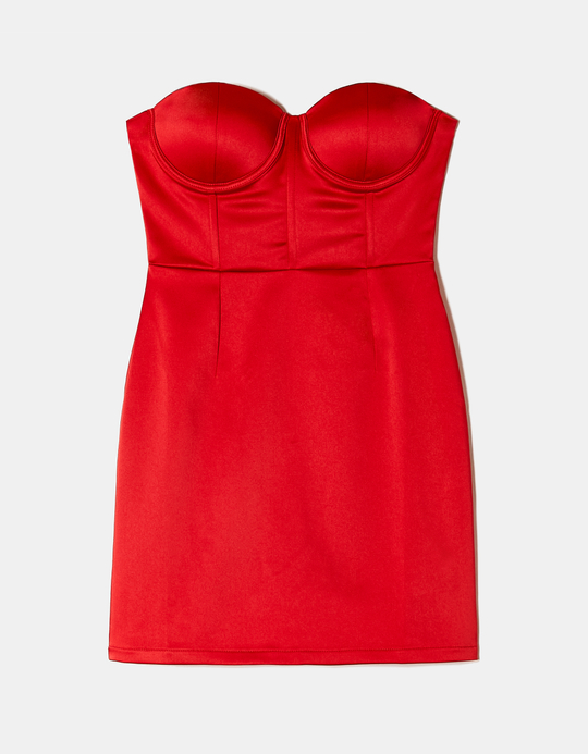 TALLY WEiJL, Red Satin Mini Dress for Women