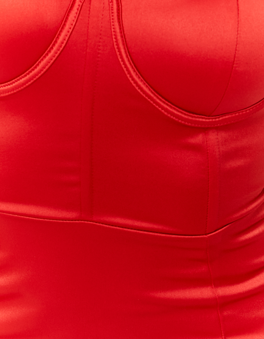 TALLY WEiJL, Red Satin Mini Dress for Women