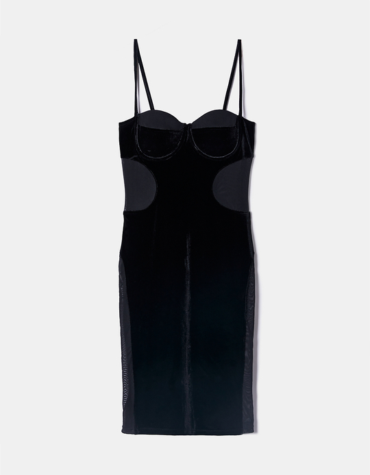 TALLY WEiJL, Vestito Corto Nero in Mesh for Women