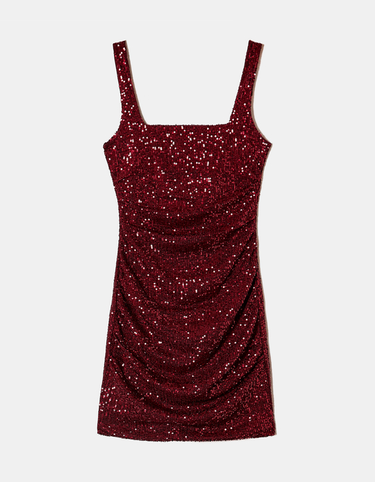 TALLY WEiJL, Robe Courte Bordeaux en Sequins for Women