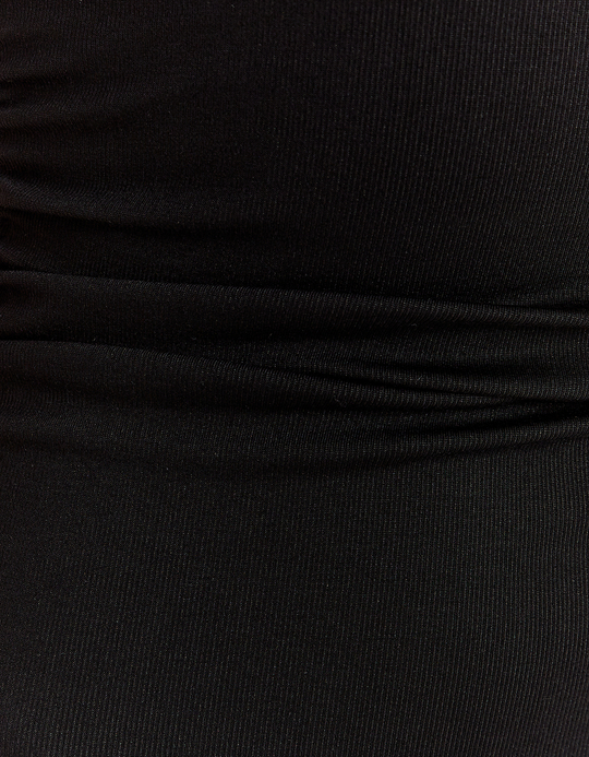 TALLY WEiJL, Robe midi noire à fronces latérales for Women