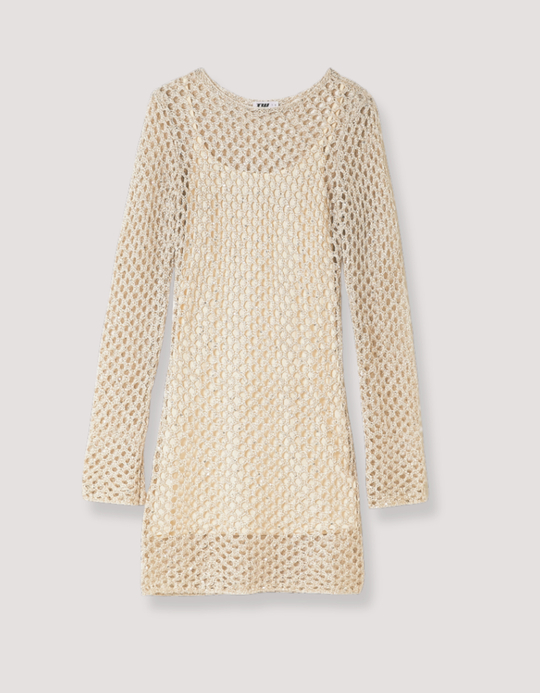 TALLY WEiJL, Beige Knit Mini Dress for Women