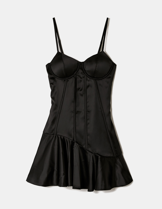 TALLY WEiJL, Black Satin Dress for Women
