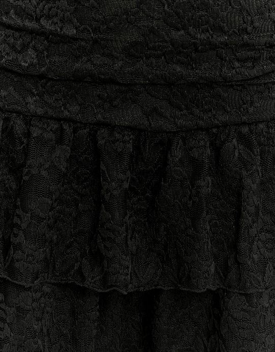 TALLY WEiJL, Black Lace Dress with Ruffles for Women