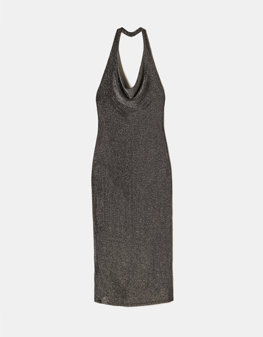 TALLY WEiJL, Lurex Maxi Dress with Slit for Women