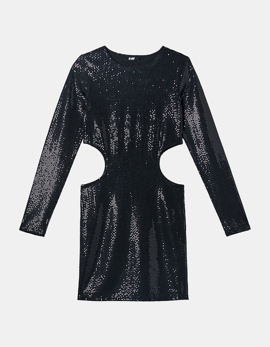 TALLY WEiJL, Schwarzes ausgeschnittenes Pailletten Minikleid for Women