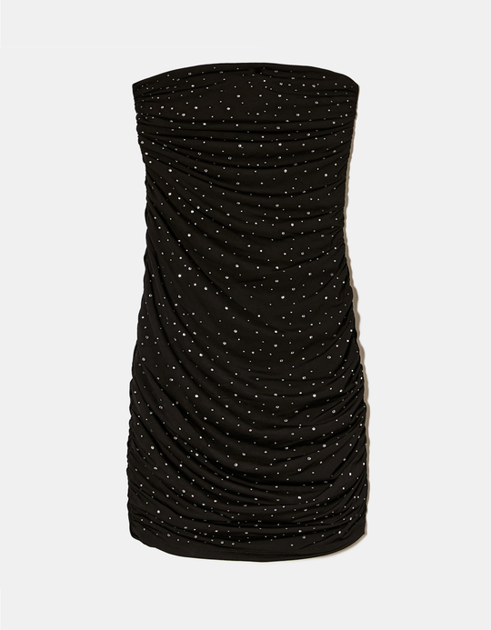 TALLY WEiJL, Vestito Corto Aderente Nero con Strass for Women