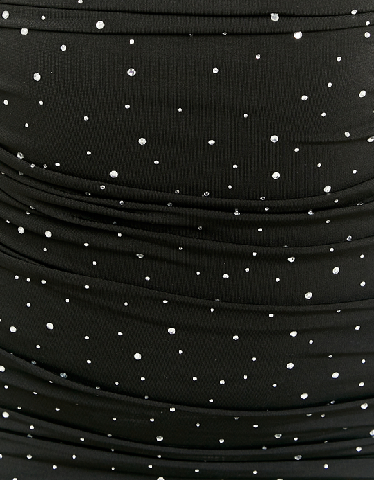 TALLY WEiJL, Vestito Corto Aderente Nero con Strass for Women