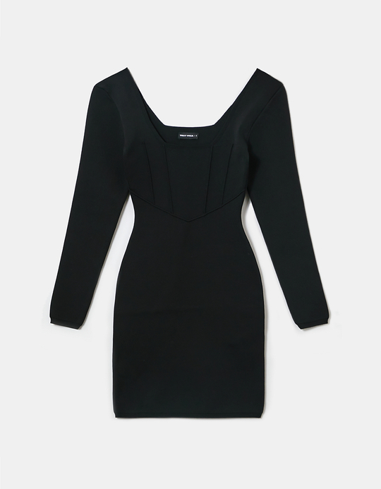 TALLY WEiJL, Schwarzes Mini Strickkleid for Women