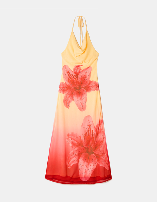 TALLY WEiJL, Gelbes Langes Kleid mit Blumenprint for Women