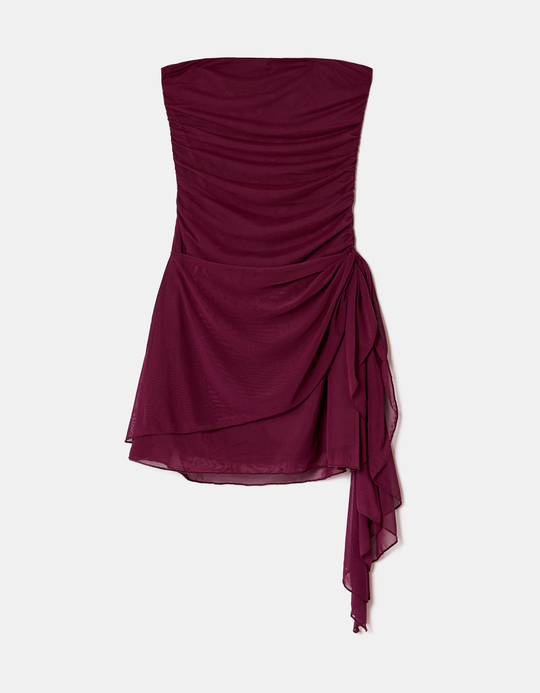 TALLY WEiJL, Mini Abito Frangiante Borgogna for Women