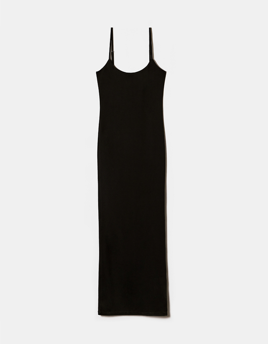 TALLY WEiJL, Schwarzes Basic MIdikleid mit Seitenschlitz for Women