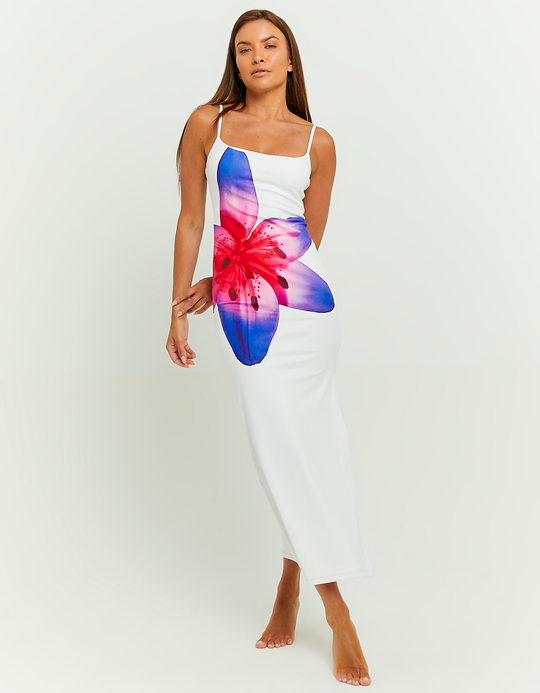 TALLY WEiJL, Vestito Lungo Bianco con Stampa Floreale for Women