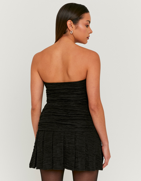 TALLY WEiJL, Black Ruched Pleated Dress for Women