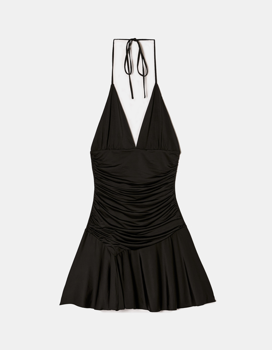 TALLY WEiJL, Schwarzes Mini Kleid mit Halter Neck for Women