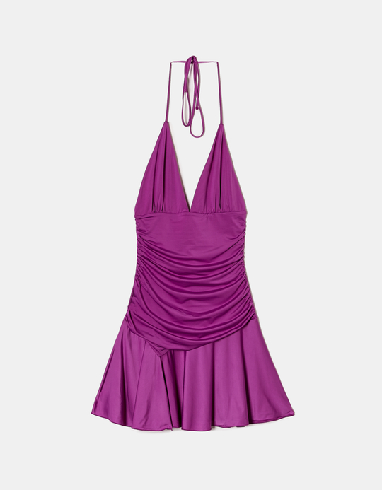 TALLY WEiJL, Lila Mini Kleid mit Halter Neck for Women