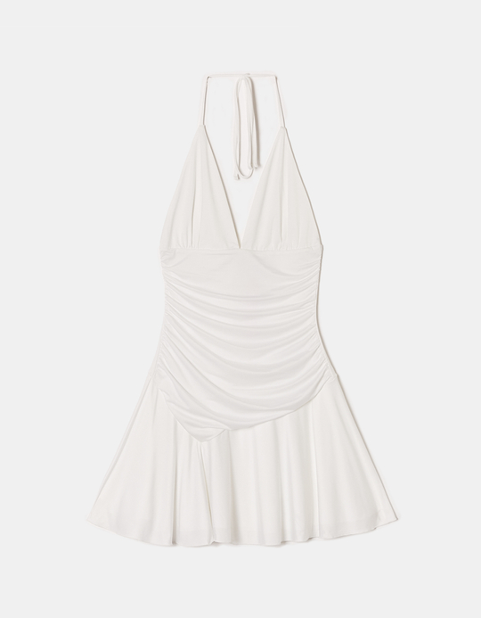 TALLY WEiJL, White mini Dress with halter neck for Women