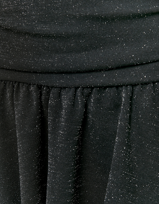 TALLY WEiJL, Black Shimmer Mini Dress with Halter Neck and Ruffles for Women