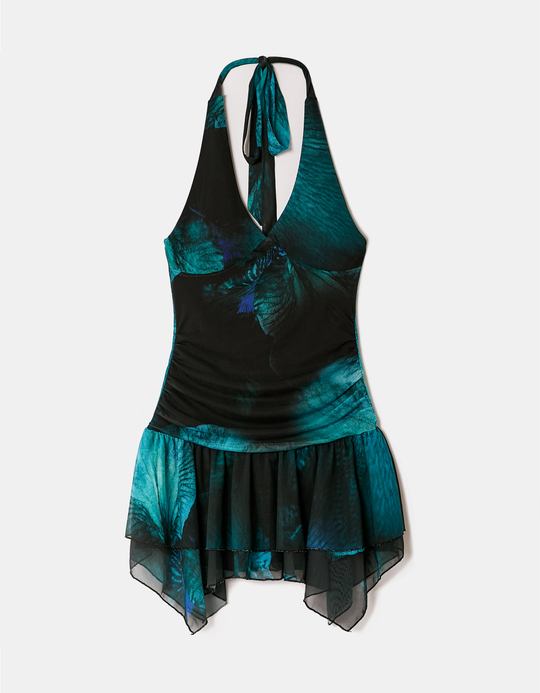 TALLY WEiJL, Blue Floral Printed Mini Dress for Women
