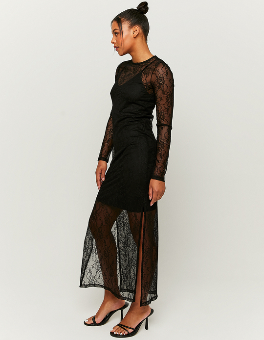 TALLY WEiJL, Vestito in Pizzo Lungo Nero for Women