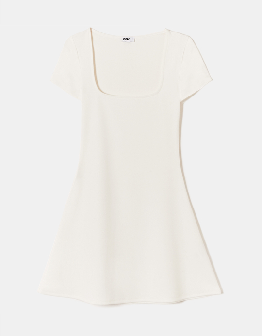 TALLY WEiJL, White Basic Mini Dress for Women