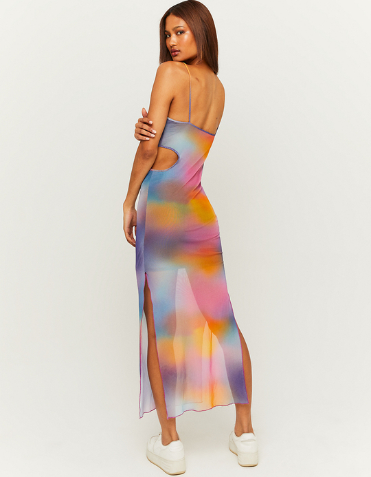 TALLY WEiJL, Cut Out Midi Tie Dye Kleid for Women