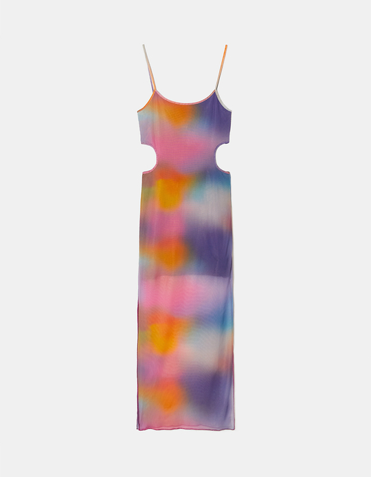 TALLY WEiJL, Cut Out Midi Tie Dye Kleid for Women