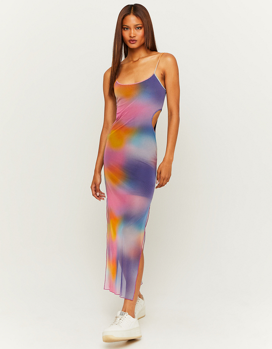 TALLY WEiJL, Cut Out Midi Tie Dye Kleid for Women