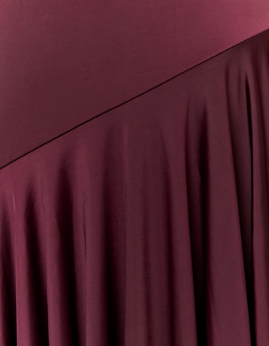 TALLY WEiJL, Burgundy Pleated Midi Dress for Women