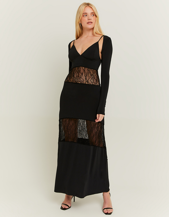 TALLY WEiJL, Schwarzes Spitzen Midi Kleid for Women