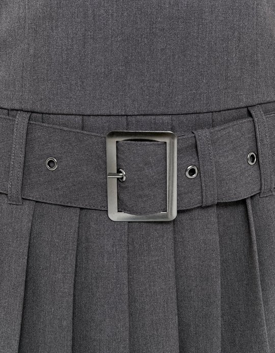 TALLY WEiJL, Grey Pleated Mini Dress for Women