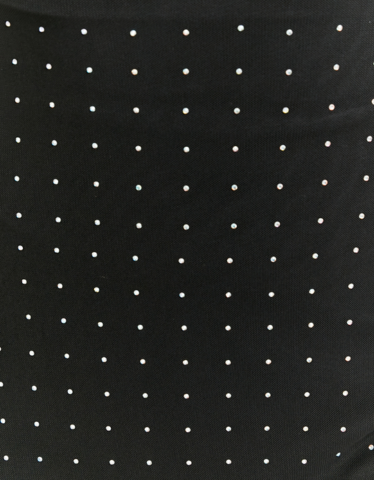 TALLY WEiJL, Robe Courte Noire Épaules Dénudées avec Strass for Women