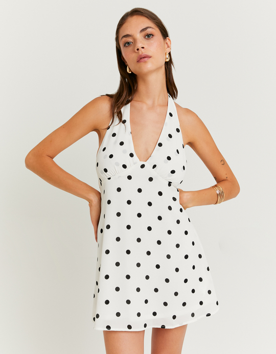 TALLY WEiJL, White Polka Dots Mini Dress for Women